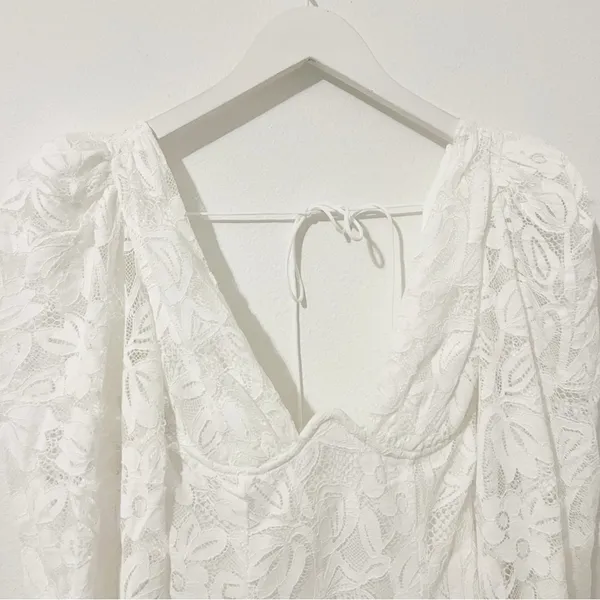 NWT NEW For Love & Lemons Maureen Mini Dress White Lace Size XS - Image 7