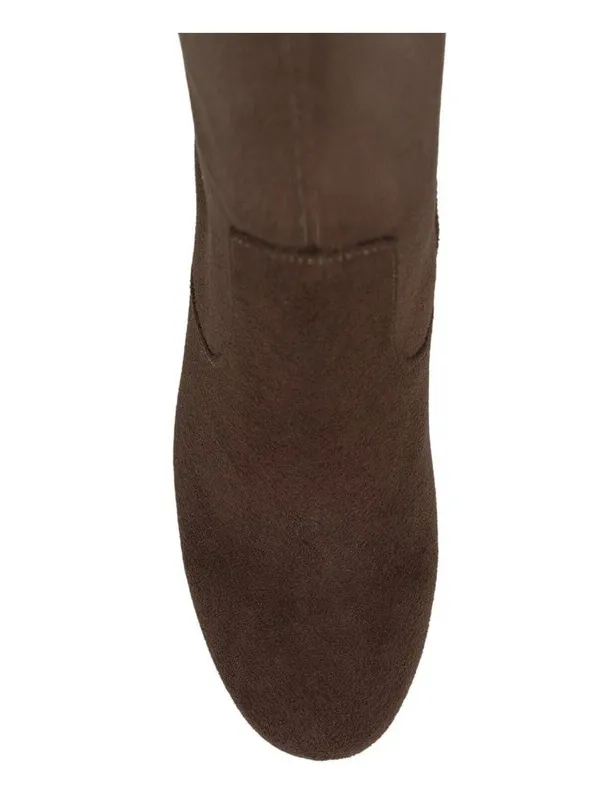 Style & Co. Brysonn Round Toe Boots Block Heel Faux Suede Dark Roast Brown 7.5M - Image 14