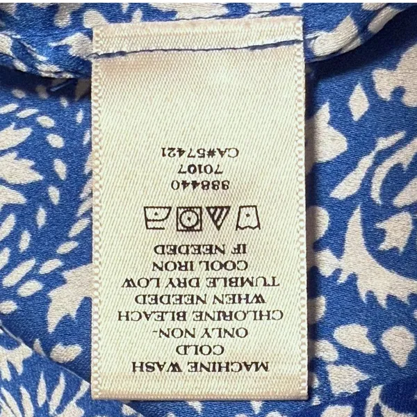 Ann‎ Taylor Tank Top Blue Paisley Boho Pleated Halter Neck Women Medium - Image 7