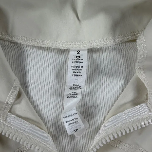 Lululemon Define Jacket Size 2 Cream Luon Full Zip Yoga Activewear Off White - Image 3
