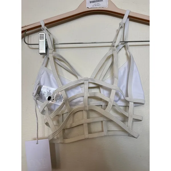 NWT One Teaspoon Sz XS Le Ritz White Cut Out Bodice Bralette Crop Top Festival - Image 4