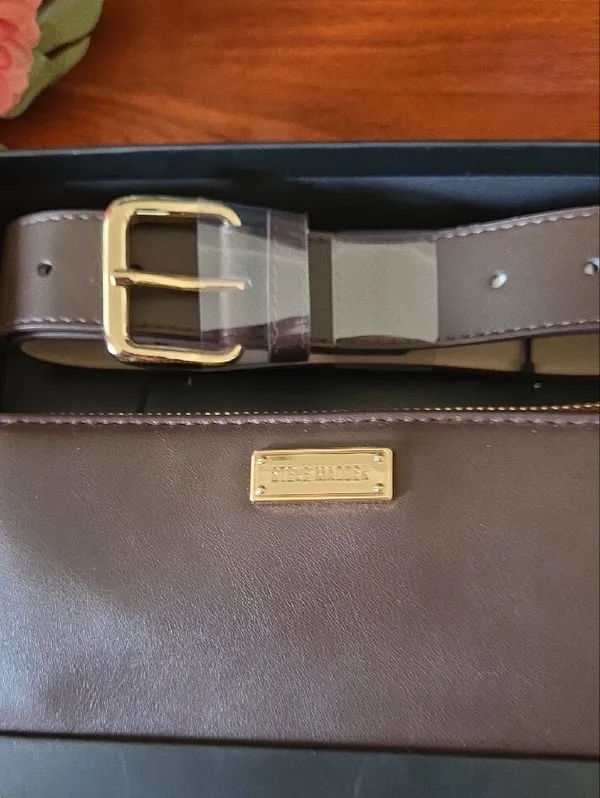 Steve Madden Chocolate Brown Leather Belt Bag with Gold Hardware Size S/M - Image 2