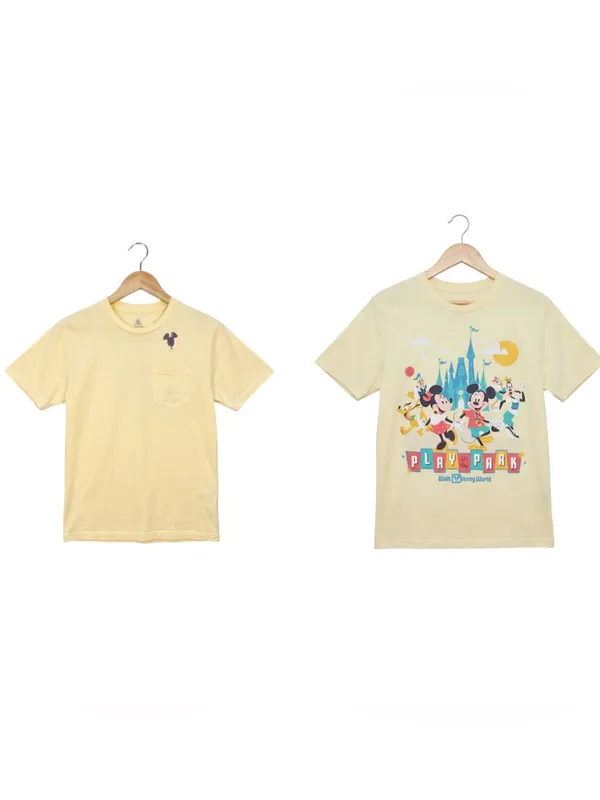 Disney Parks Play in the Park Yellow Pocket T Shirt XS Mickey Mouse Friends EUC - Image 11