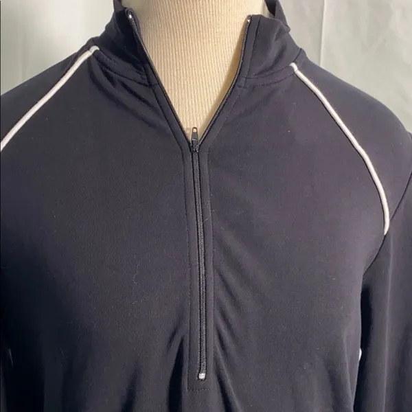 Terry Lewis Classic Luxuries Tunic Womens Size S Black Quarter Zip Cotton Sporty - Image 2