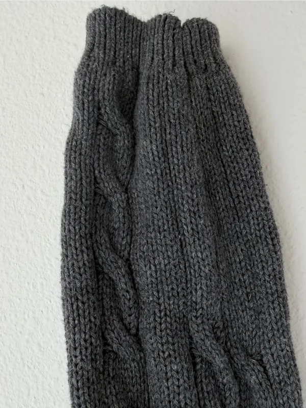 Brandy Melville Gray Cable Knit Cropped Cardigan Shrug - Image 5