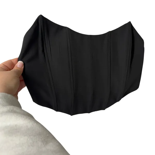 White Fox Women's Black Strapless‎ Patience Cropped Corset Sz Medium - Image 3