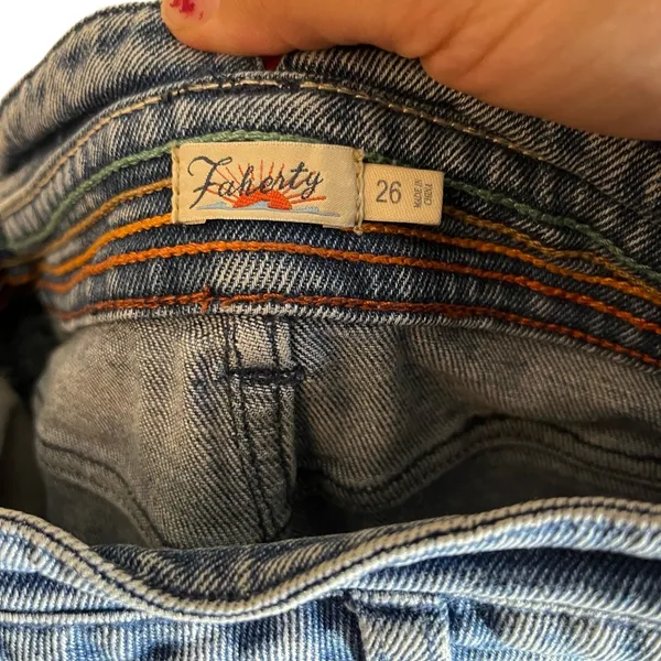 Faherty Blue Denim High Rise Straight leg Jeans‎ Size 26 - Image 10