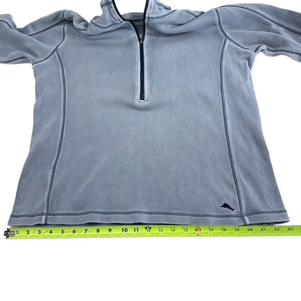 Tommy Bahama 100% Cotton Grey/Blue Half Zipup Sports Sweater Women’s Size M - Image 10