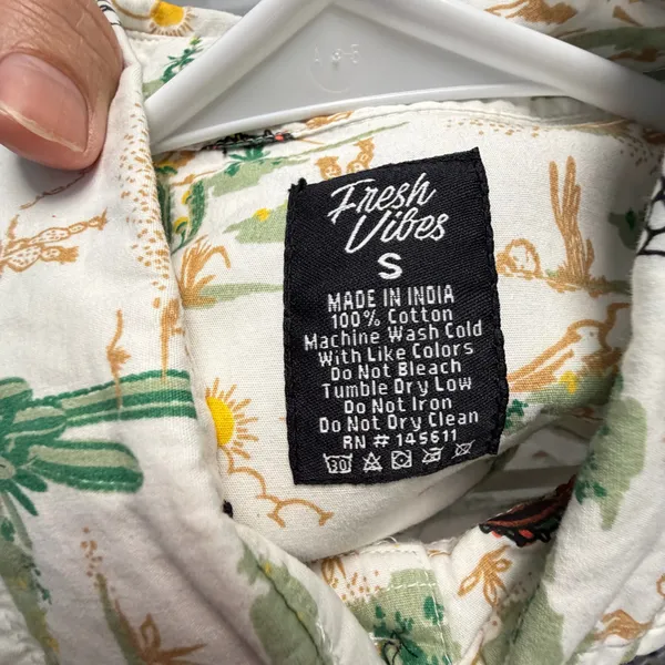 Fresh Vibes S Cotton Spooky Summer Desert Taco Skeleton Button Up Shirt 🌮💀 - Image 11