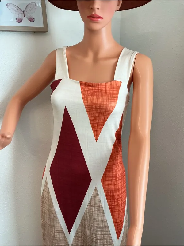 ChicMe Geometric Print Sleeveless Maxi Dress Size S Side Slits - Image 3