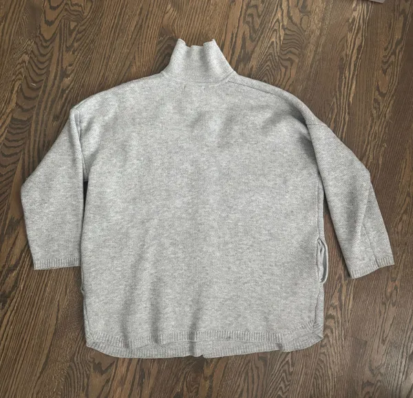 oversized knit chunky sweater grey jacket/shacket - Image 9