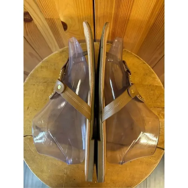 DV Dolce Vita Sandals Womens 10 Gionna Slip On Sandals Brown Faux Leather - Image 6