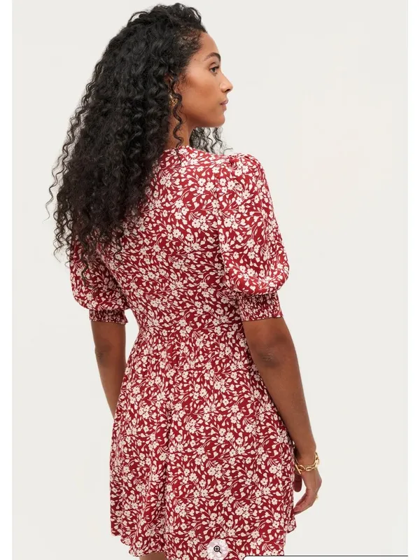 NWT Reformation Laylin mini dress red pink FLOWER GIRL SZ4 bust 32in - Image 7
