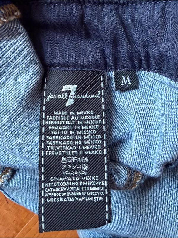 7 For All Mankind Denim Corset Jumpsuit Sweetheart Button Front Medium M - Image 10