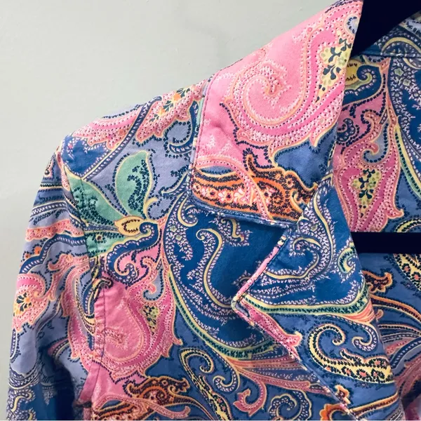Lauren Ralph Lauren Paisley Size Medium Mini Dress w logo p-p 20” s-h 34” - Image 4