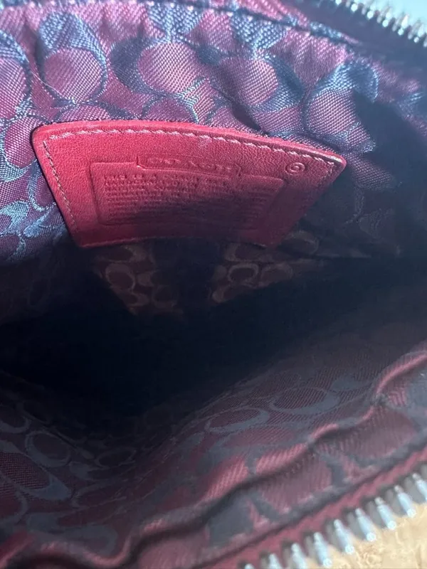 Coach Vintage Red Leather Grommet Lace-Up Crossbody Bag Y2K - Image 6
