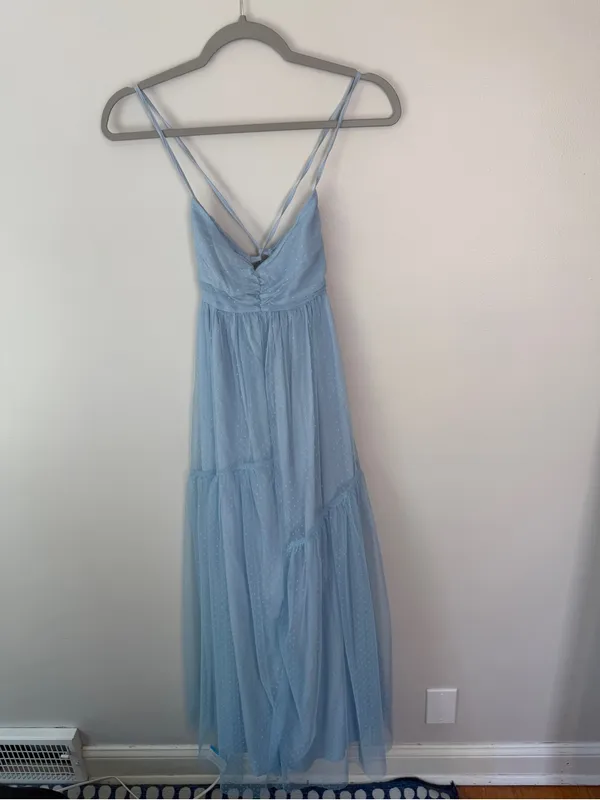 Hello Molly Feature Me Tulle Midi Dress Baby Blue NEW Medium - Image 2