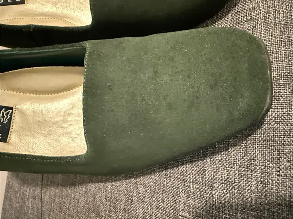 Fashion Bug Dark Green Suede Block Heel Pumps Size 8 - Image 6