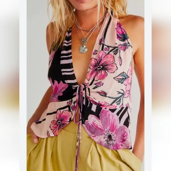 NWT FREE PEOPLE Hot Tropics Top SIZE L - Image 4