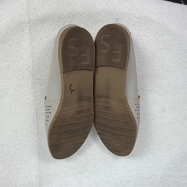 Franco‎ Sarto Factor Loafers Womens 9M Laser Cut Perforated Slip On Gray Taupe - Image 9