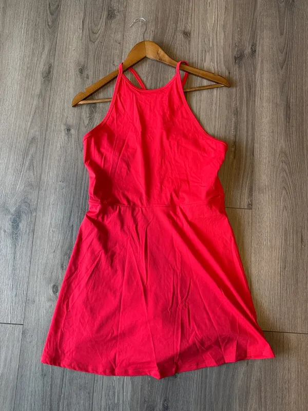 SHEIN Bright Pink Active shorts & Pocket Sleeveless Sundress - Image 3