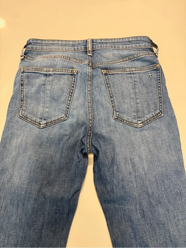 rag & bone Nina High-Rise Ankle Flare Jeans‎ Paeonia Raw Hem Size 26 - Image 7