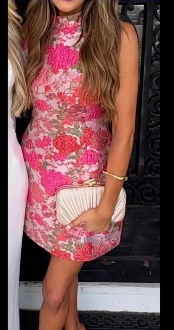 Jacquard Embroidered Mini Dress - Image 2