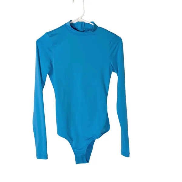 NWT Hurley Womens OAO Long Sleeve Retro Surf‎ One Piece Swimsuit Blue Small - Image 5