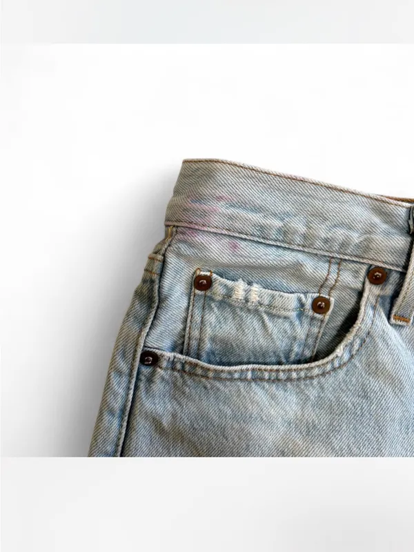 Free People x Levi's 501 Denim Shorts Light Wash 27 - Image 4