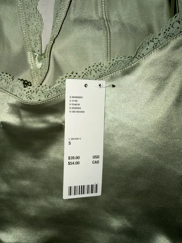 Silky Lace Trim Top- Sage Green - Image 3