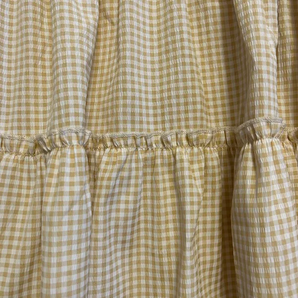 HYFVE‎ Cream Gingham Ruffle Skirt Size Large - Image 3