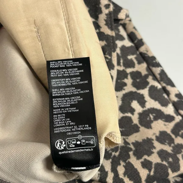 Free People Molly Animal Print Slim Fit Straight Leg Mid Rise Pants Size 4 NWT - Image 12