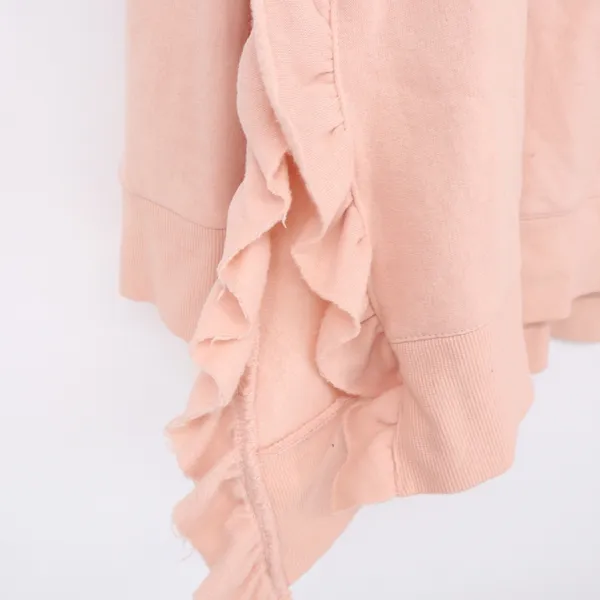 Alya Womens Peach Pink Ruffle Side Fleece Pullover Sweatshirt Size M - Image 4