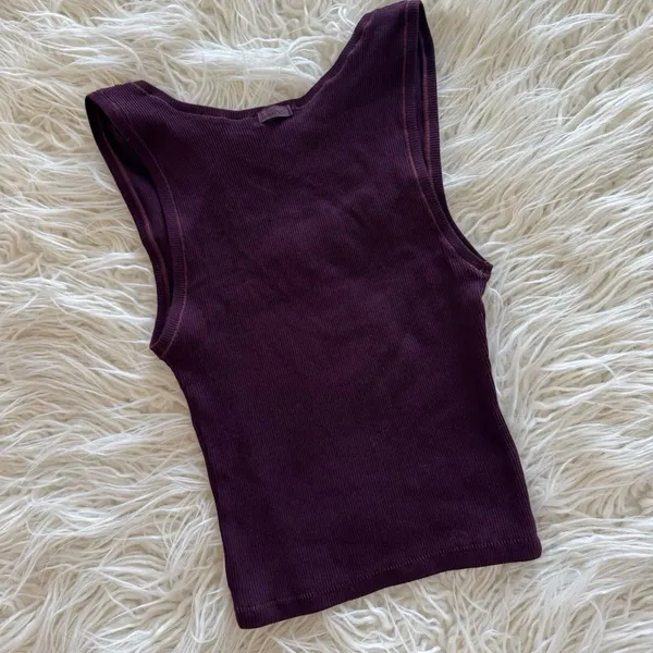 Skims Cotton Rib Tank Currant Size Small - Image 6