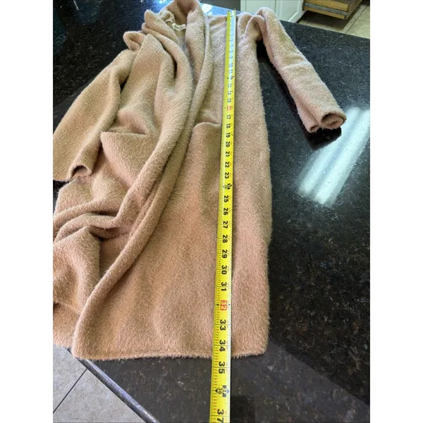 Anthropologie Sleeping On Snow Tan Open Cardigan Wool Alpaca Blend Soft Warm XS - Image 6