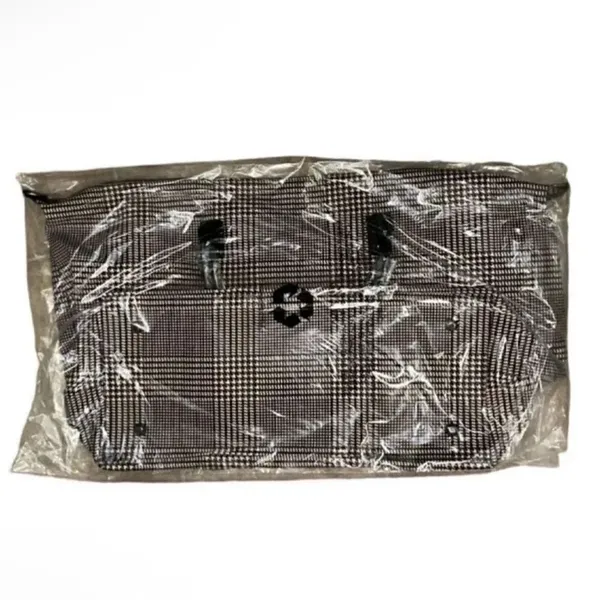 Lulu Dharma Pink Plaid Weekender Bag - Image 4