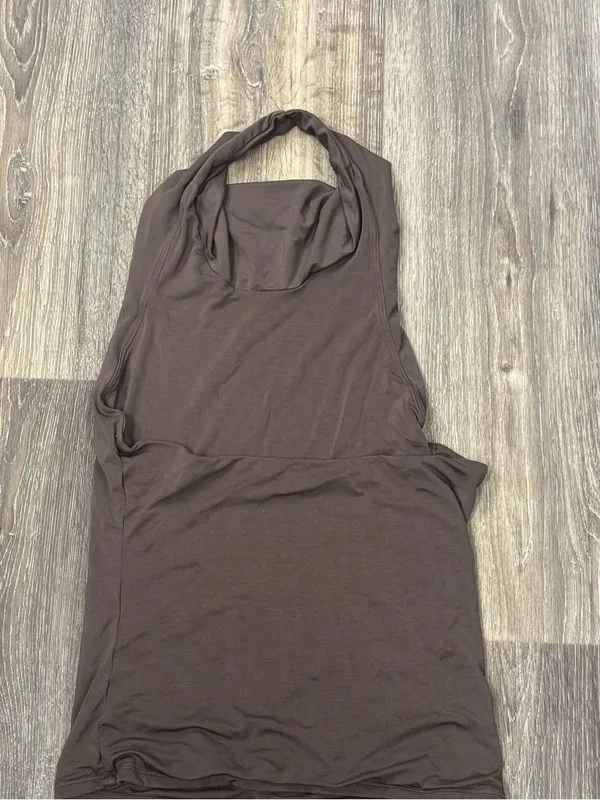 Suuksess Buttery Soft Cowl Neck Tank Top Brown Women’s Medium - Image 4