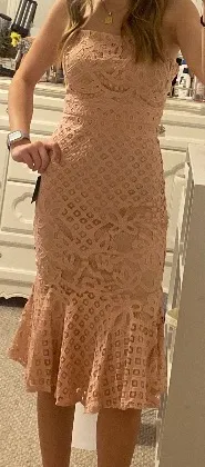 Lulus Unlimited Love Dusty Pink Lace Trumpet Midi Dress - Image 6