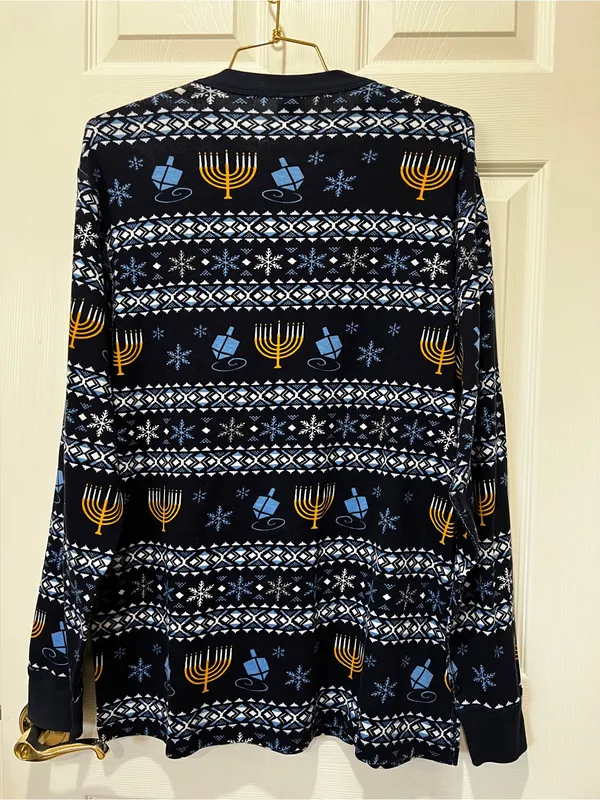 Hanna Andersson Hanukkah Themed Pajama Top 100% Organic Cotton Size XL Navy Blue - Image 2