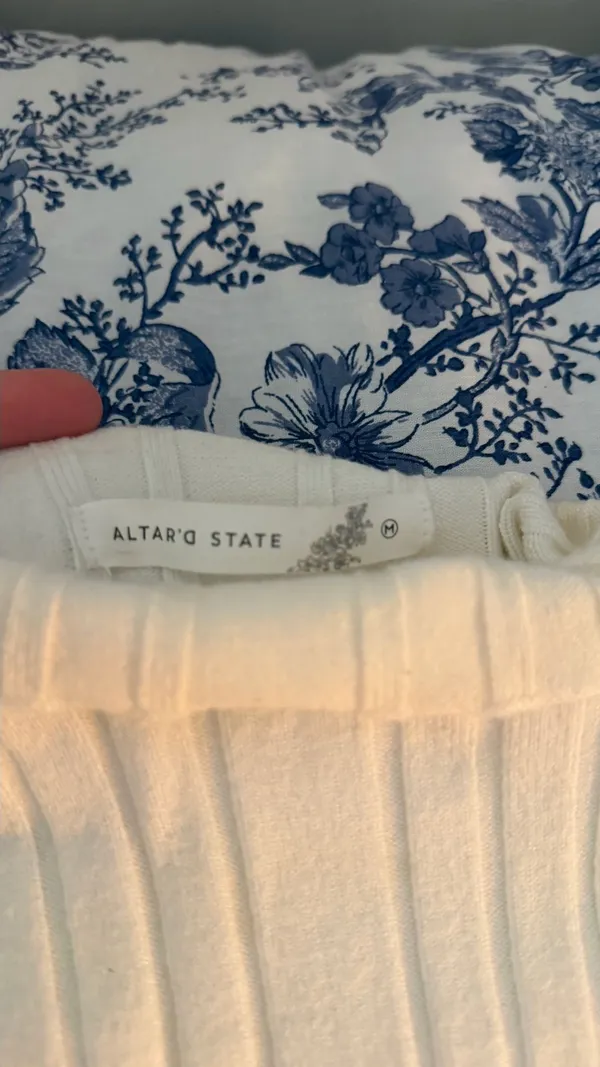 Altar'd State Long Sleeve Turtleneck Cropped cream sweater - Image 2