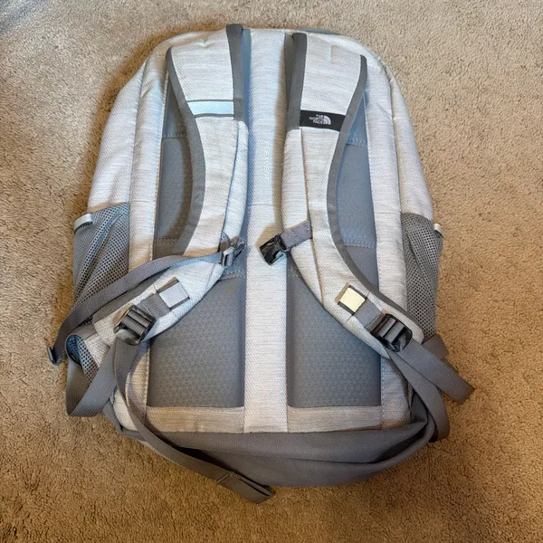 Grey and white The North Face backpack #backpack #outdoor - Image 2