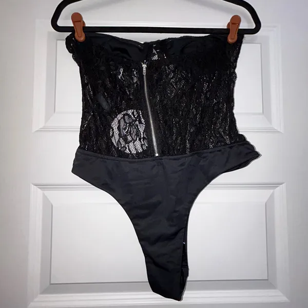 New, Princess Polly Rafferty Strapless Corset Hook Closure Lace Bodysuit Size 8/AU 12 - Image 4