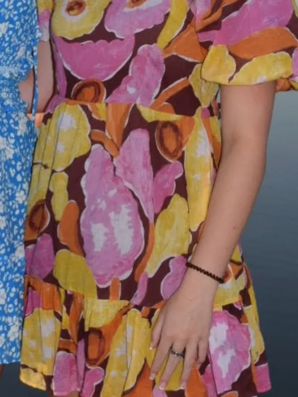 Banjanan Pink Yellow Brown Floral Mini Dress - Image 2