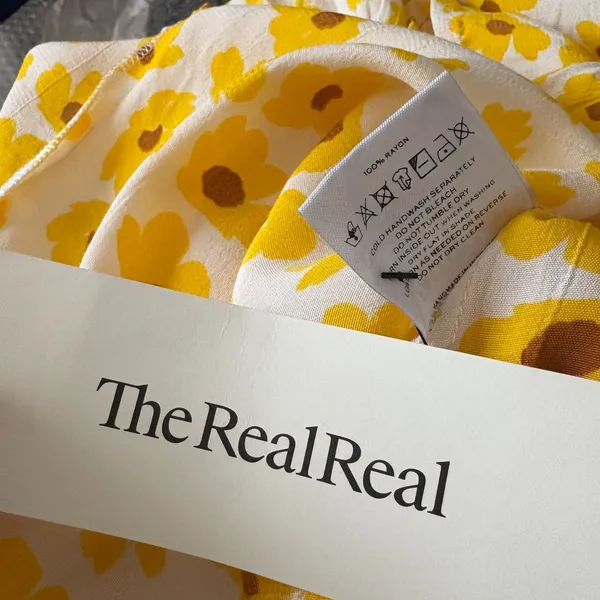 Faithfull the Brand Noemie‎ Midi Dress Yellow Constance Floral Print Size Small - Image 8