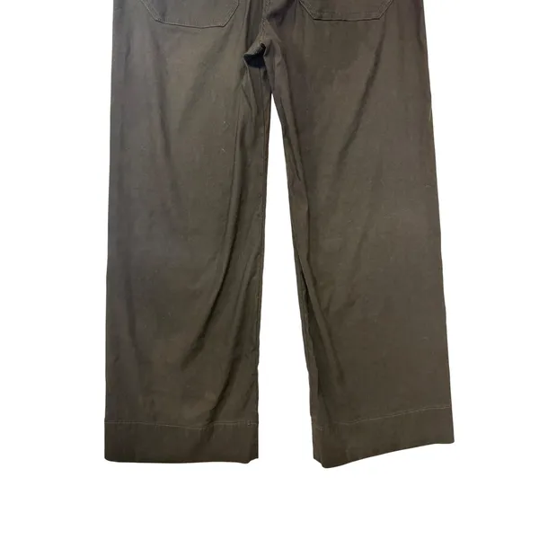 Maeve Anthropologie The Colette Black Wide Leg Cropped Linen Blend Pants Size 26 - Image 11