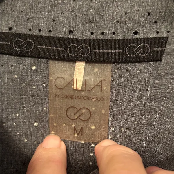 CALIA by Carrie Underwood Woven Full Zip Light Jacket Caviar Heather Size Medium - Image 2