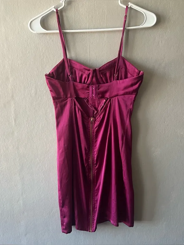 For Love & Lemons Isabella Bustier Hot Pink Fuchsia Mini Dress Size Small - Image 5
