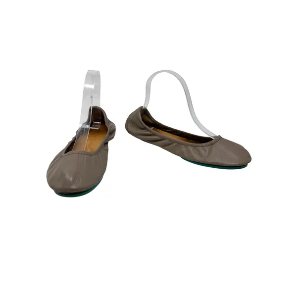 Tieks Taupe Leather Ballet Flats Foldable Travel Comfort Shoes Women 8 - Image 5