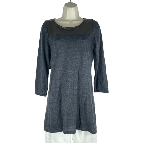 Ann Taylor Wool Blend Tunic Sweater Charcoal Gray Metallic Size S - Image 3