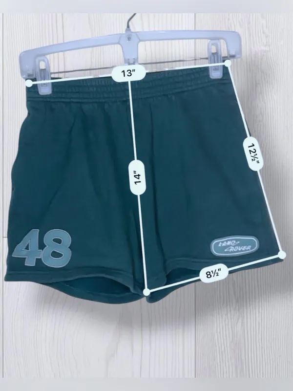 PACSUN x LAND ROVER Vintage Style Teal Graphic Sweat Shorts - Image 9